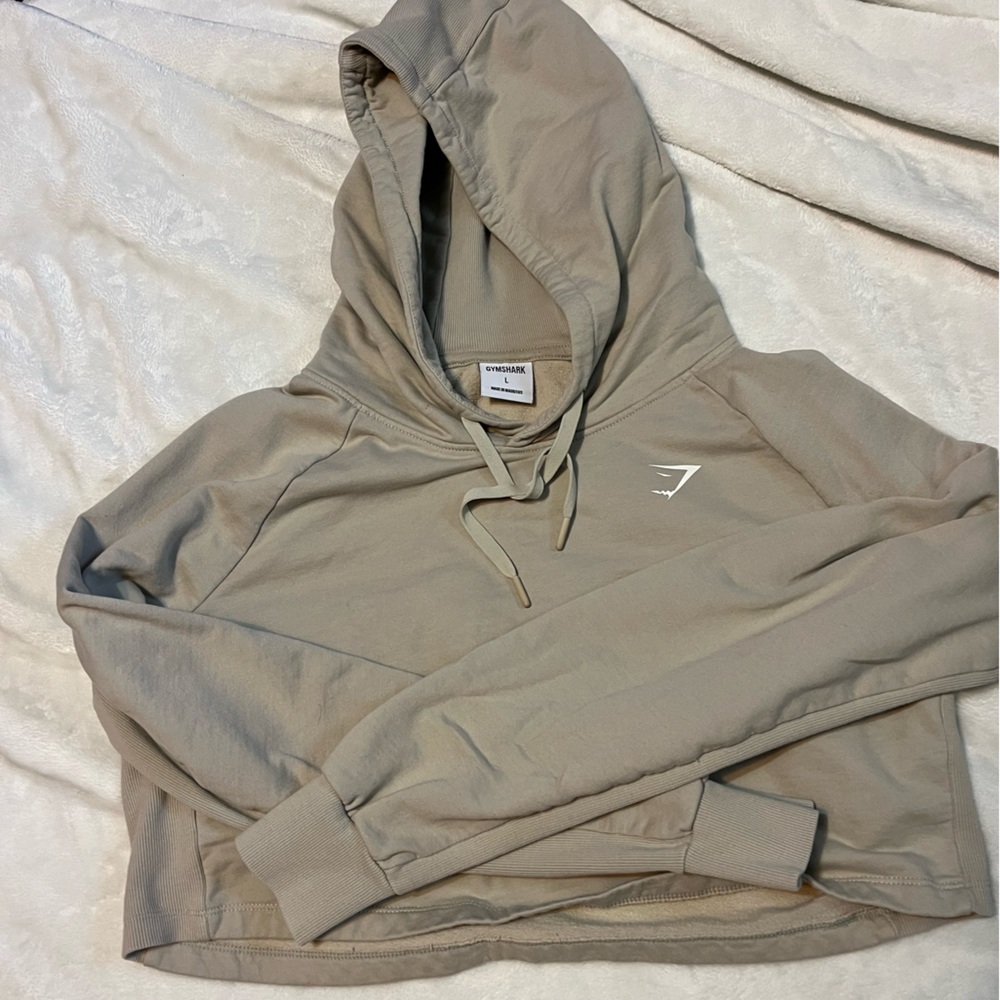 Gymshark tan crop hoodie